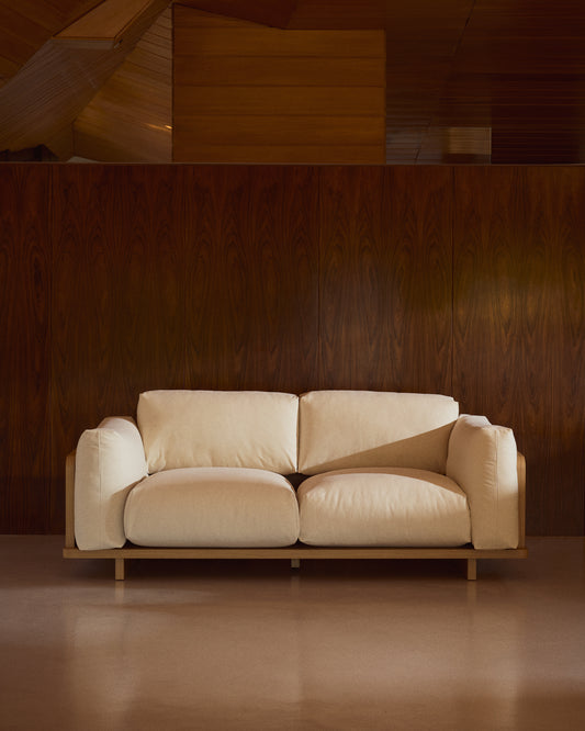 Canapé Oaq 3 places beige 225 cm FSC Mix Credit