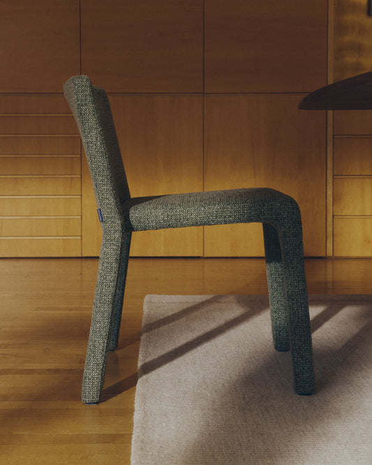 Chaise empilable Loria en chenille verte FSC 100%
