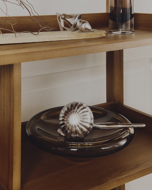 Centre de table Zolira en verre marron Ø 31 cm