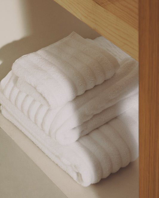 Serviette de bain Navira 100 % coton blanc 70 x 140 cm