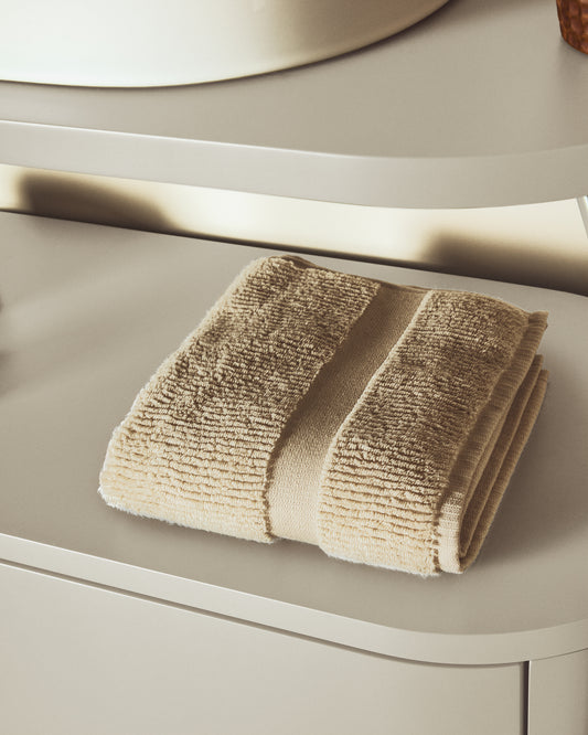 Essuie-mains Olvira 100 % coton jacquard beige 30 x 50 cm