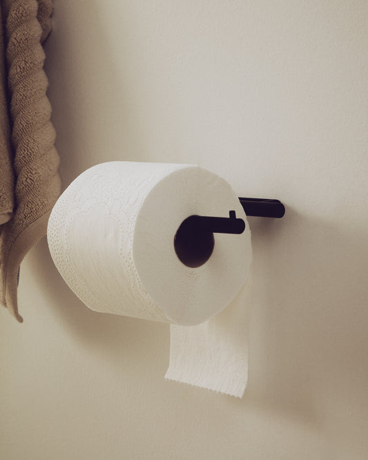 Porte-papier hygiénique Arely pour salle de bains en métal noir