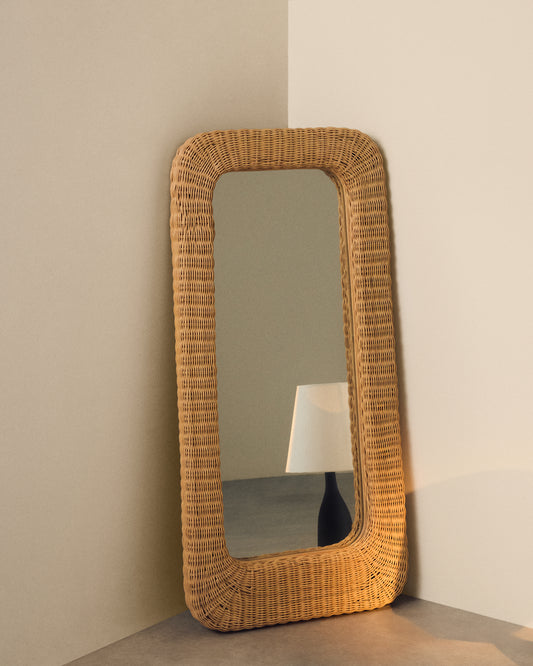 Miroir en rotin Zilna 58 x 120 cm
