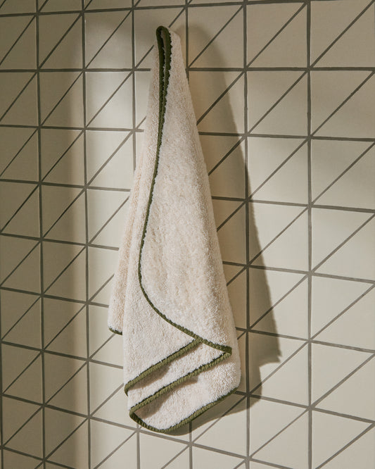 Serviette Sedora 100 % coton avec motif contrasté vert 50 x 90 cm