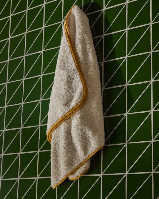 Serviette Sedora 100 % coton avec motif contrasté jaune 50 x 90 cm
