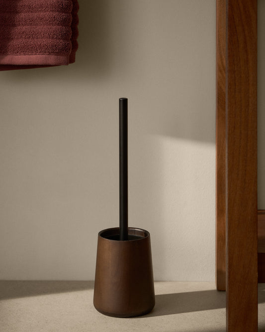 Brosse de toilette Eide en bois d'hévéa foncé FSC 100 %