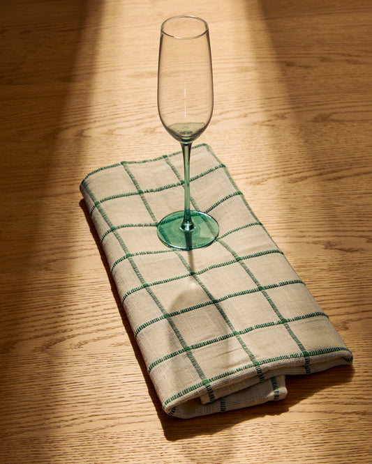 Coupe à champagne Irides en verre transparent et bleu 24,5 cl