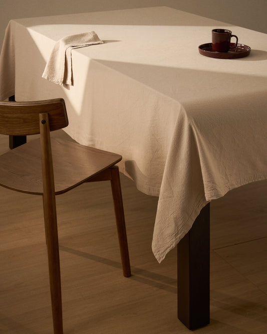 Nappe Lerava en coton avec fini lavé gris pierre 170 x 170 cm
