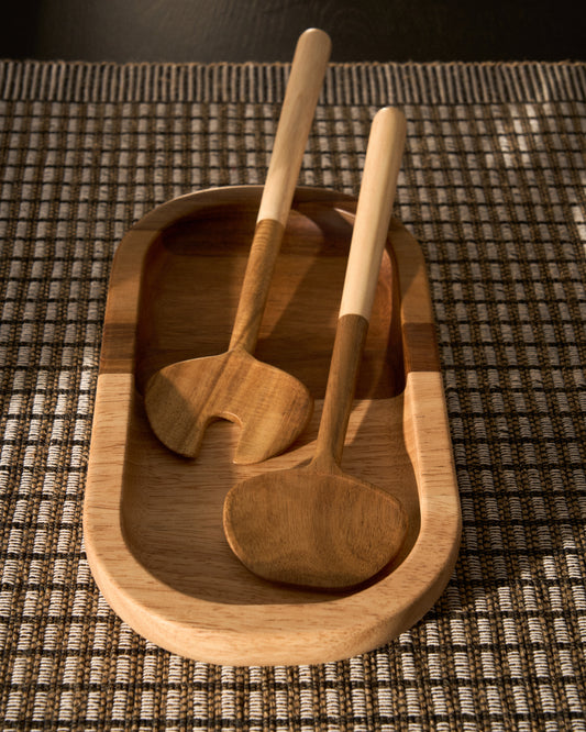 Cuillère Milvara en bois d’hévéa et bois d’acacia FSC 100 %