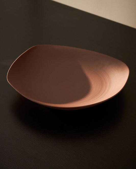 Centre de table Ebenor en céramique marron chocolat Ø 40 cm