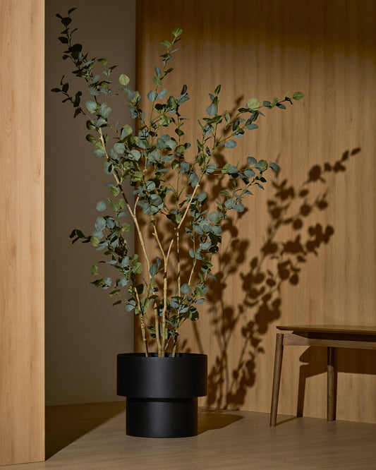Cache-pot rond Mash en métal taupe Ø 41 cm