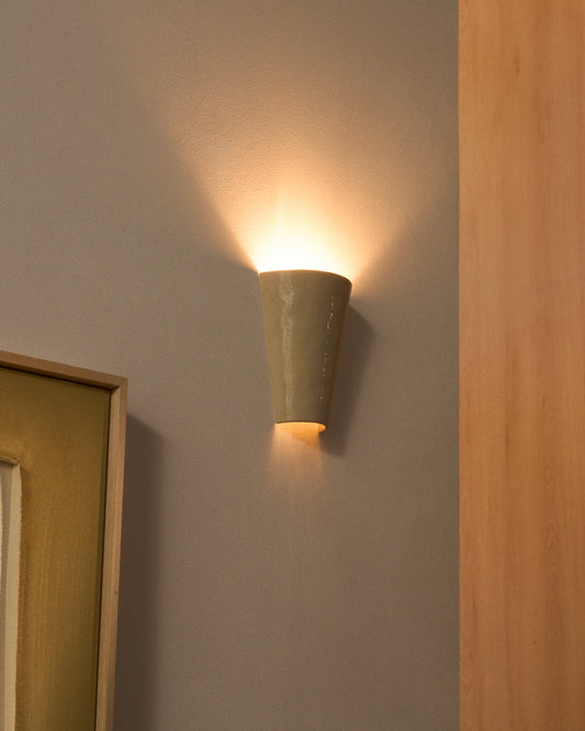 Applique murale Ceren en céramique beige 13 cm
