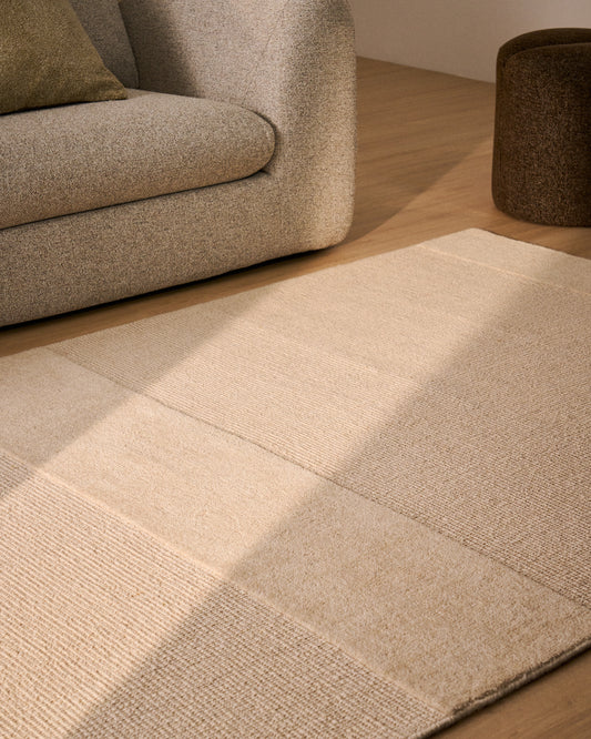 Tapis Esola en laine beige 160 x 230 cm