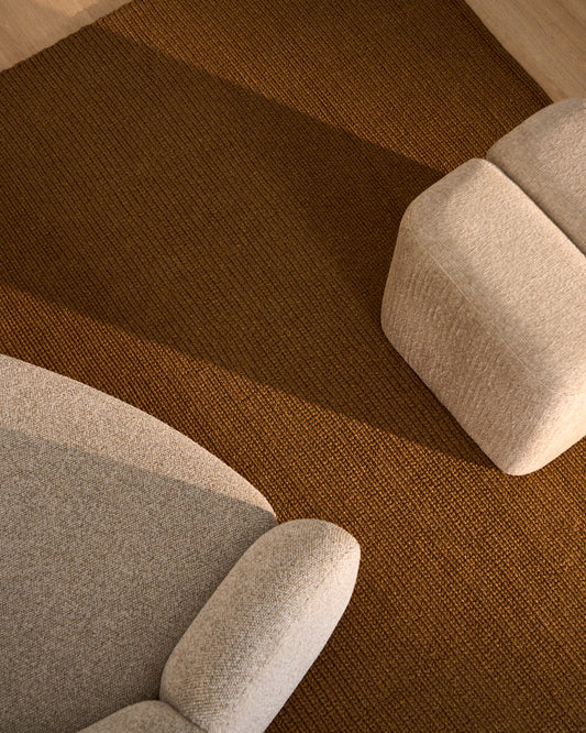 Tapis Turiane en fibres synthétiques marron 200 x 300 cm