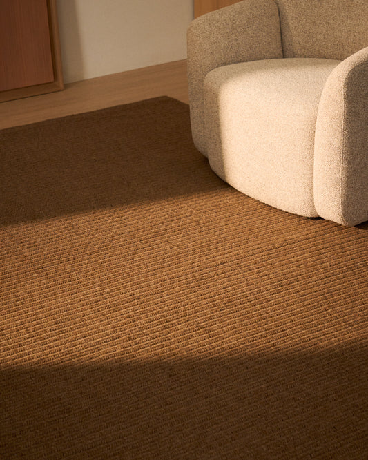 Tapis Imerna en mélange de laine marron 200 x 300 cm