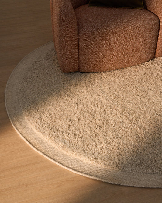 Tapis rond Marely en laine blanc Ø 200 cm