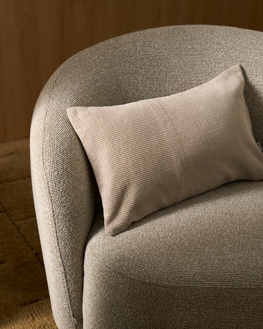 Housse de coussin Seliria en velours côtelé beige 30 x 50 cm