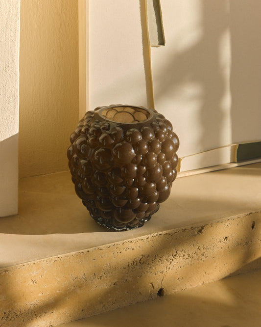 Vase Mure en verre marron 30 cm