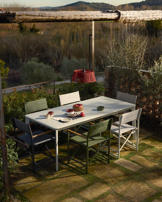 Table extensible Brela en aluminium couleur naturelle 205(287) x 100 cm