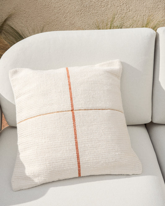 Housse de coussin Atima 100 % PET jacquard orange 45 x 45 cm