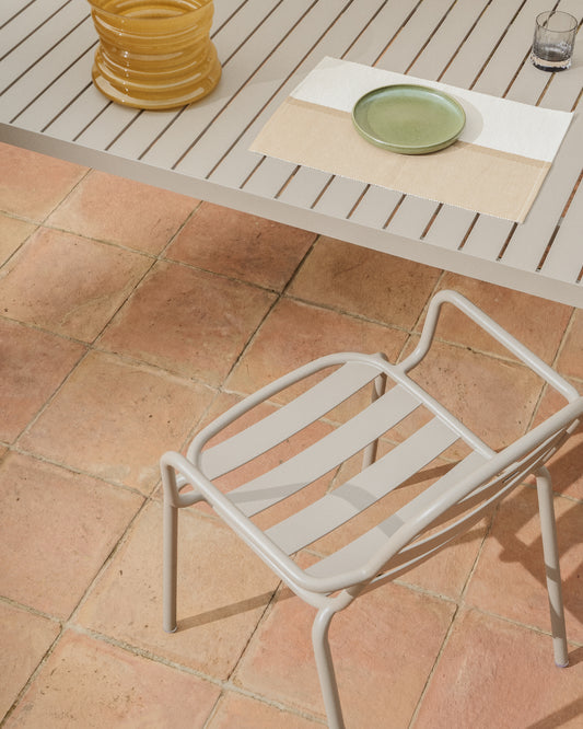 Chemin de table Tari 100% coton beige 50 x 150 cm