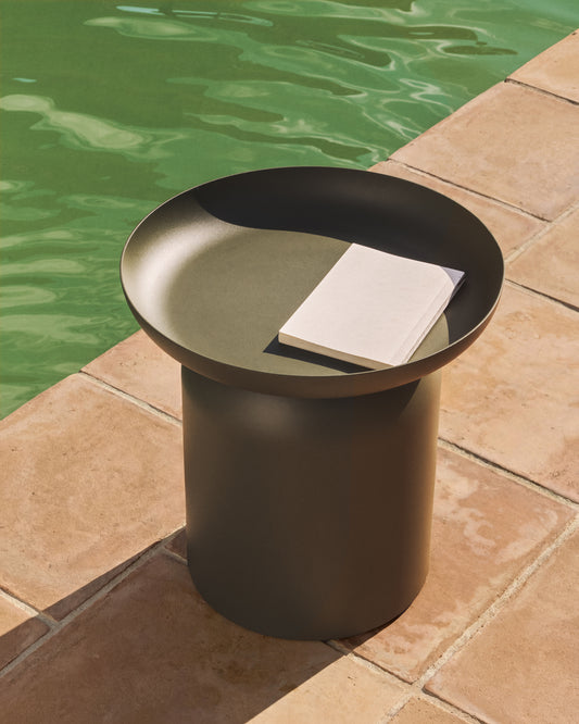 Table auxiliaire Arcola en aluminium vert Ø 45 cm