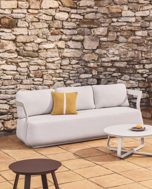 Canapé Tamaris 3 places en aluminium écru 217 cm