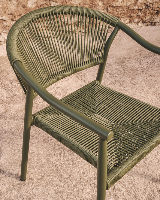 Chaise empilable d’extérieur Livadia en aluminium vert