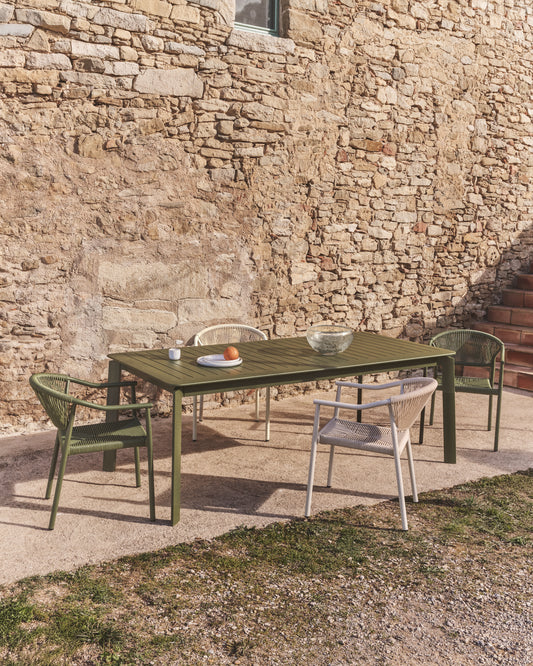 Table extensible Brela en aluminium vert 205(287) x 100 cm
