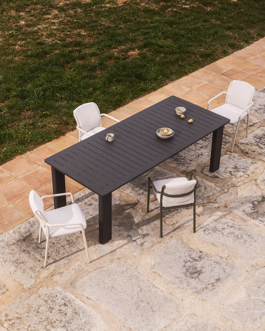 Table extensible Livorno en aluminium graphite 233(350) x 100 cm