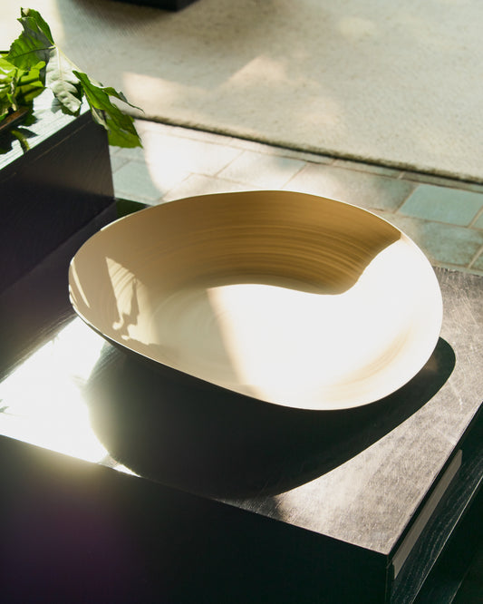 Centre de table Ebenor en céramique beige Ø50 cm