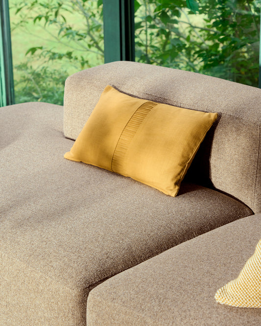 Housse de coussin Luadia en coton avec détail plissé jaune 30 x 50 cm