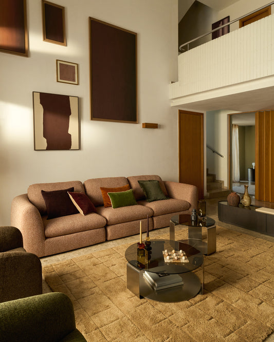 Tapis Helun en laine avec motif marron 200 x 300 cm