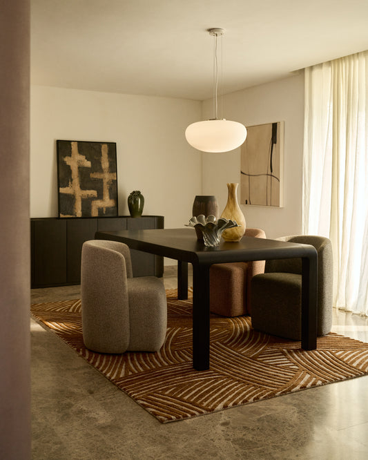 Table extensible Erisia en bois de chêne massif finition ébonisée 180 (230) x 90 cm FSC 100%