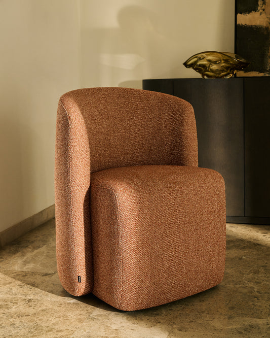 Chaise Corvena en chenille terracotta FSC Mix Credit