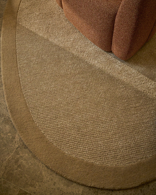 Tapis Ivena en laine et viscose beige 160 x 230 cm