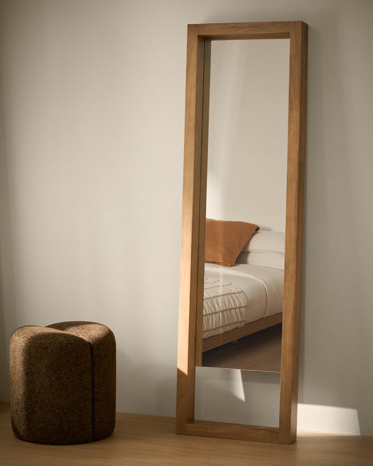 Miroir sur pied Vatro en bois de manguier ton naturel 52 x 181 cm FSC 100 %