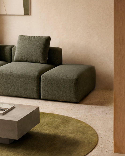 Coussin Blok en chenille vert mousse 50 x 60 cm