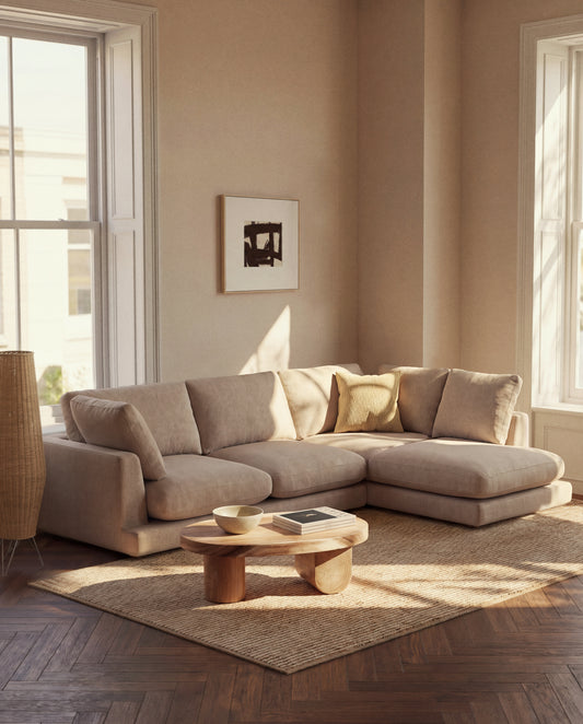 Tapis Derule en jute et laine beige 200 x 300 cm