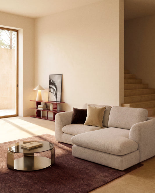 Canapé Vera 3 places avec méridienne droite beige 232 cm FSC Mix Credit