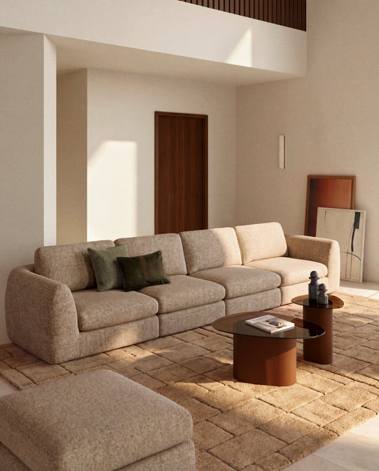 Canapé Vera 6 places marron clair 410 cm FSC Mix Credit