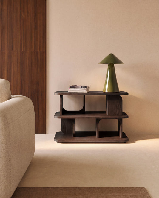 Étagère Aduma en placage de chêne avec finition ébonisée FSC 100 % 100 x 65 cm