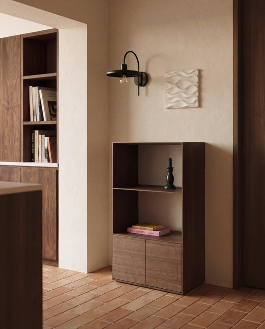 Étagère Visala avec 1 étagère visible en placage de noyer 60 x 106 cm FSC Mix Credit