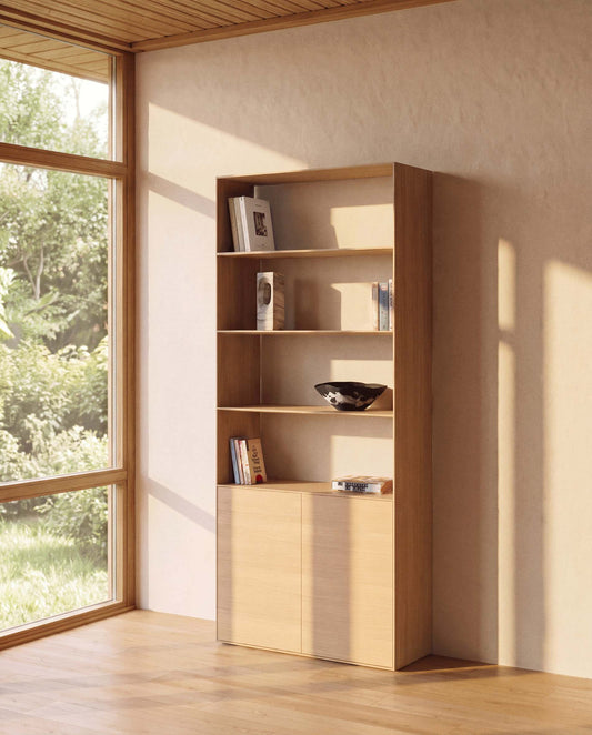 Étagère Visala avec 1 étagère visible en placage de chêne 60 x 106 cm FSC Mix Credit