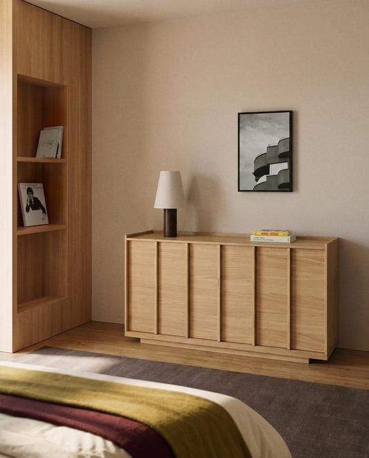 Buffet Onix en placage de chêne finition ton naturel 150 x 80 cm FSC Mix Credit