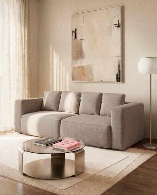 Tableau abstrait Meril beige 120 x 150 cm