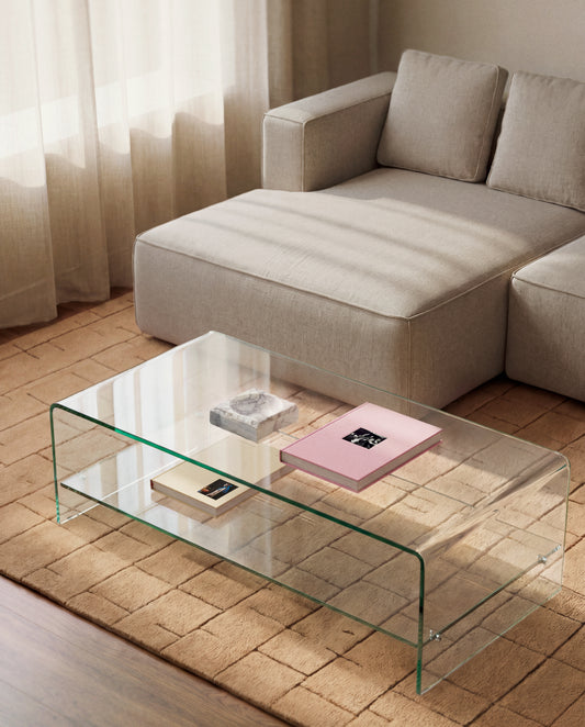 Table basse Burano en verre 110 x 55 cm