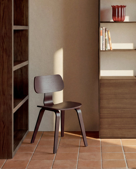Chaise Gena en placage noyer
