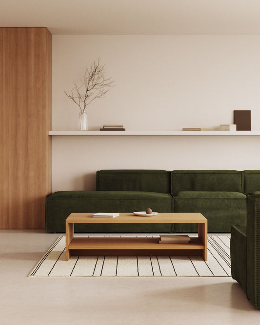 Table basse Abilen en placage de chêne 120 x 60 cm FSC 100 %.