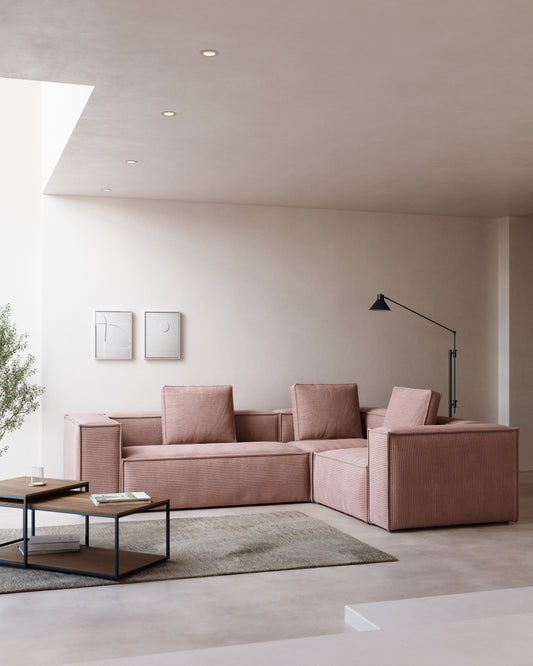 Canapé d’angle Blok 3 places rose 290 x 230 cm / 230 cm 290 cm FR